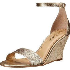 Lilly Pulitzer Women's Bridgette Wedge Gold Size 8